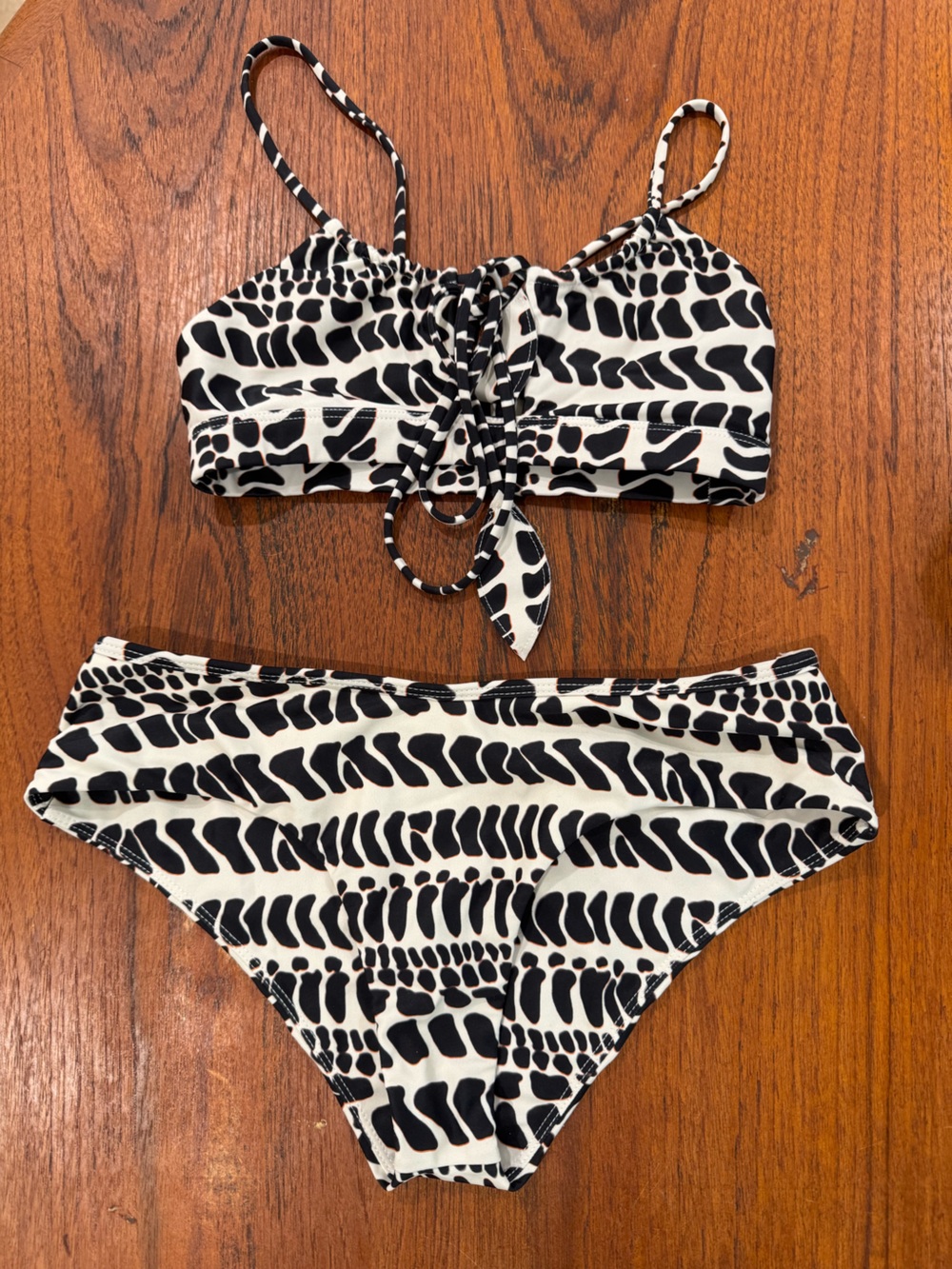 Benoa swim Ari top and Emma bottom in Hebrew cone print